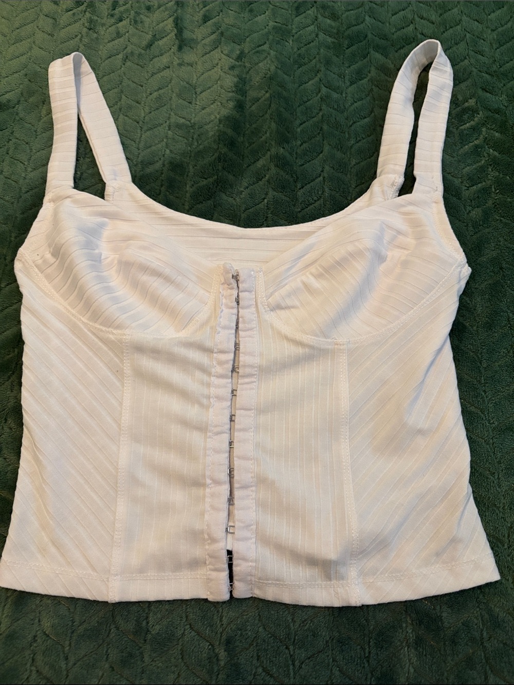 Free People Intimately Serenity Corset Cami Hook And Eye Front Closure White